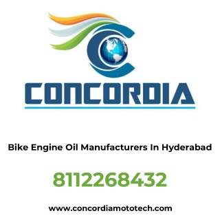 Bike Engine Oil Manufacturers In Hyderabad - CONCORDIA MOTO-TECH GLOBAL PRIVATE