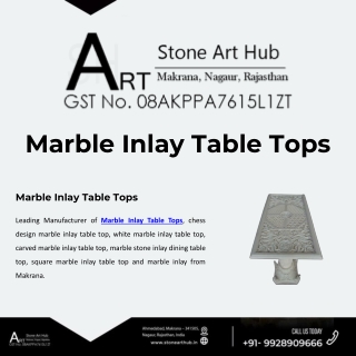 Marble Inlay Table Tops - CALL NOW 9928909666