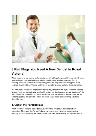 8 Red Flags You Need A New Dentist in Royal Victoria (1)