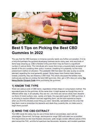 Best 5 Tips on Picking the Best CBD Gummies In 2022 | Slideserve