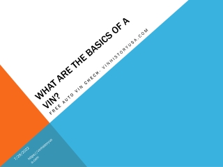 What are the basics of a VIN