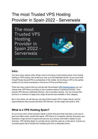The most Trusted VPS Hosting Provider in Spain 2022 - Serverwala
