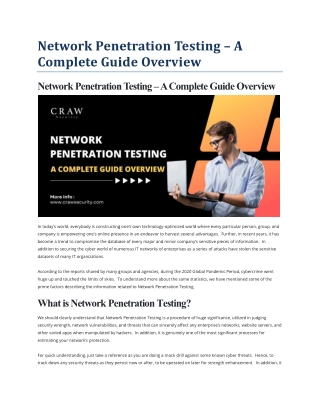 Network Penetration Testing – A Complete Guide Overview