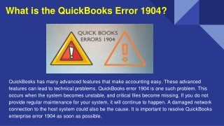 What is the QuickBooks Error 1904?