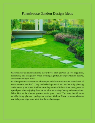 Farmhouse Garden Design Ideas