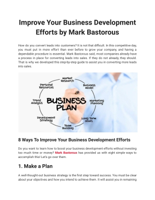 Improve Your Business Development Efforts