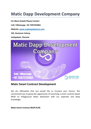 Matic Dapp development company