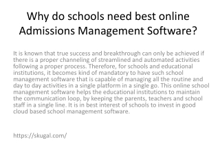 Why do schools need best online Admissions Management