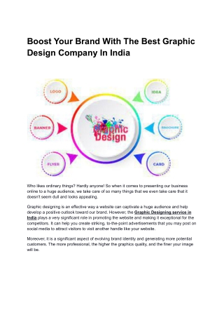 Boost Your Brand With The Best Graphic Design Company In India