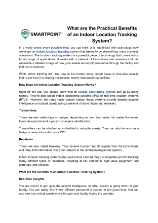 Indoor Location Tracking- Follow The Movement Inside Building