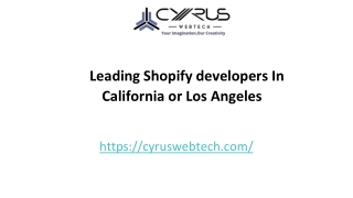 Leading Shopify developers In California or Los Angeles