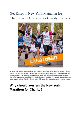 Get Enrol in New York Marathon for Charity With Our Run for Charity Partners.pdf