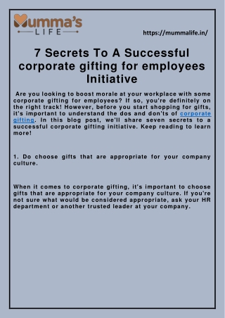 7 Secrets To A Successful corporate gifting for employees Initiative