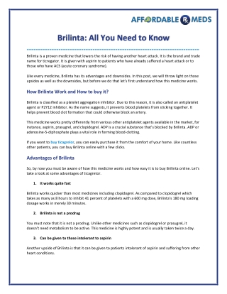 Brilinta: All You Need to Know