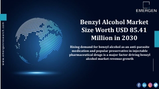 Benzyl Alcohol Market Major Players, Growth Analysis, and Forecast, 2021–2030