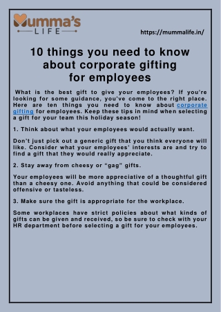 10 things you need to know about corporate gifting for employees