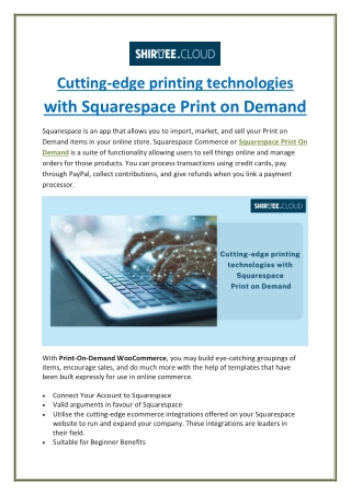 Cutting-edge printing technologies with Squarespace Print on Demand