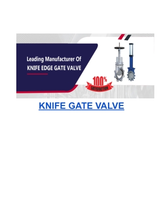 Knife Gate Valve Manufacturer