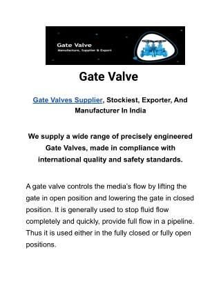 Gate Valve