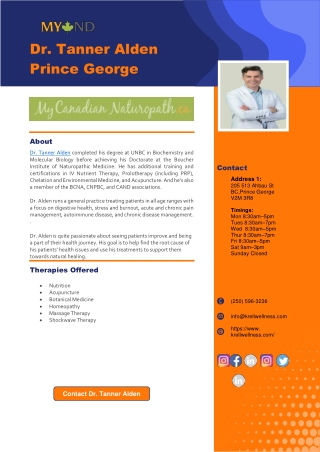 Dr. Tanner Alden-Naturopath-Prince George