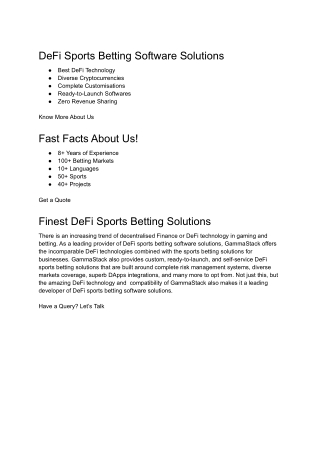 DeFi Sports betting software solutions