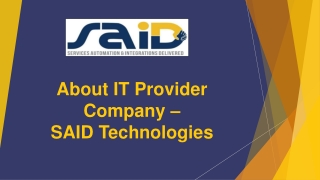 IT Provider - SAID Technologies