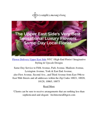 Best Upper East Side florist