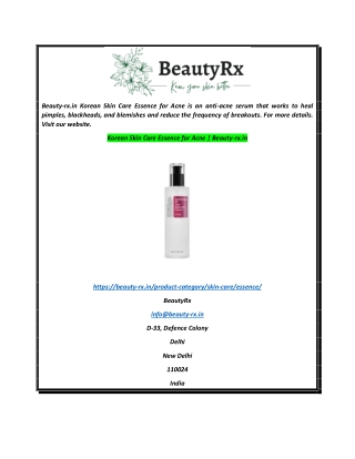 Korean Skin Care Essence for Acne  Beauty-rx.in