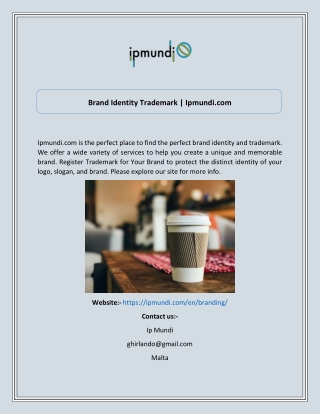 Brand Identity Trademark  Ipmundi