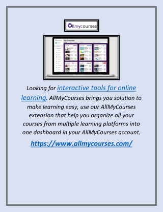 Interactive Tools For Online Learning | AllMyCourses