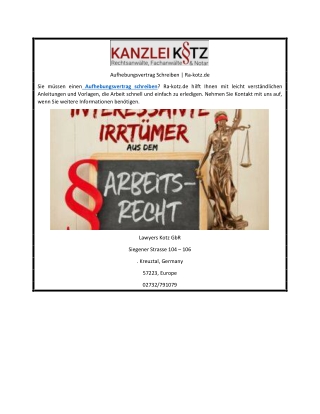 Aufhebungsvertrag Schreiben | Ra-kotz.de