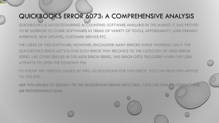 Why QuickBooks Error 6073 is nothing to be afraid of