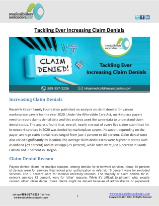 Tackling Ever Increasing Claim Denials