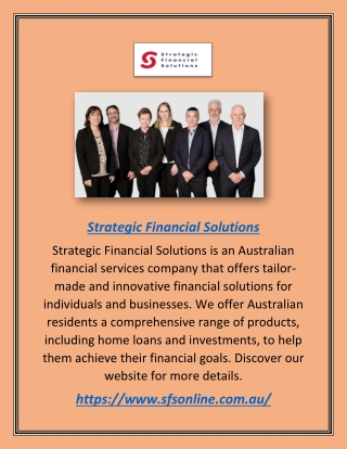 Strategic Financial Solutions | Sfsonline.com.au