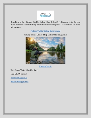 Fishing Tackle Online Shop Ireland | Fishinggear.ie