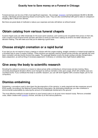 Just how to Save on a Funeral Service in Chicago