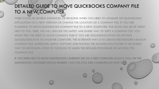 An effective guide to Move QuickBooks Company File to a New Computer