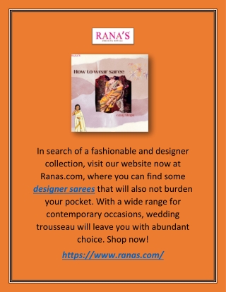 Designer Sarees | Ranas.com