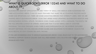 A quick way to troubleshoot QuickBooks Error 15240