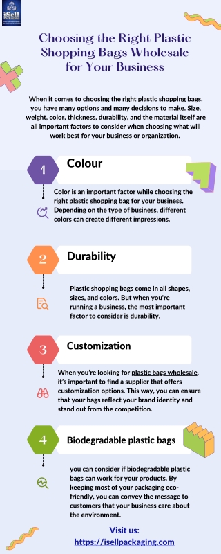 Choosing the Right Plastic Shopping Bags Wholesale for Your Business