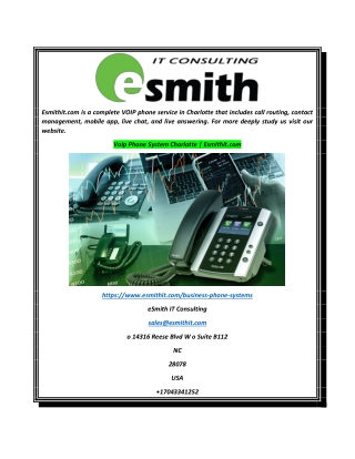 Voip Phone System Charlotte  Esmithit.com
