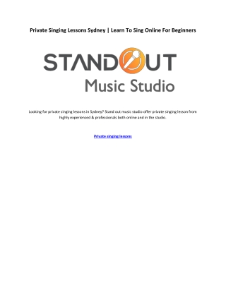 Private singing lessons