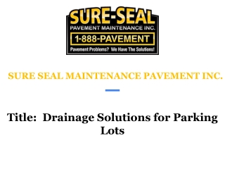 Drainage Solutions for Parking Lots