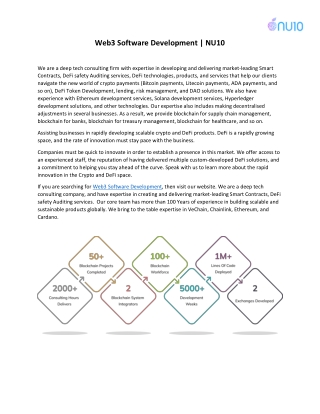 Web3 Software Development | NU10