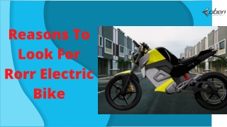 Reasons To Look For Rorr Electric Bike