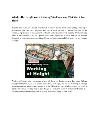 Height work training pdf