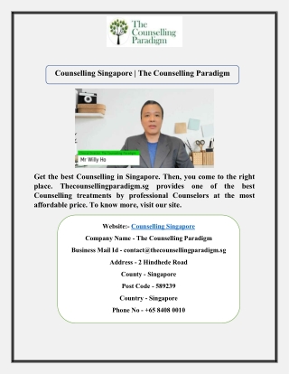 Counselling Singapore | The Counselling Paradigm