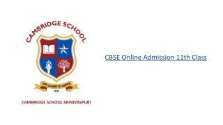 CBSE Online Admission 11th Class