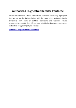 Authorized HughesNet Retailer Pontotoc