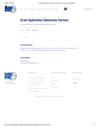 Grant application submission services in USA - Pushing paper